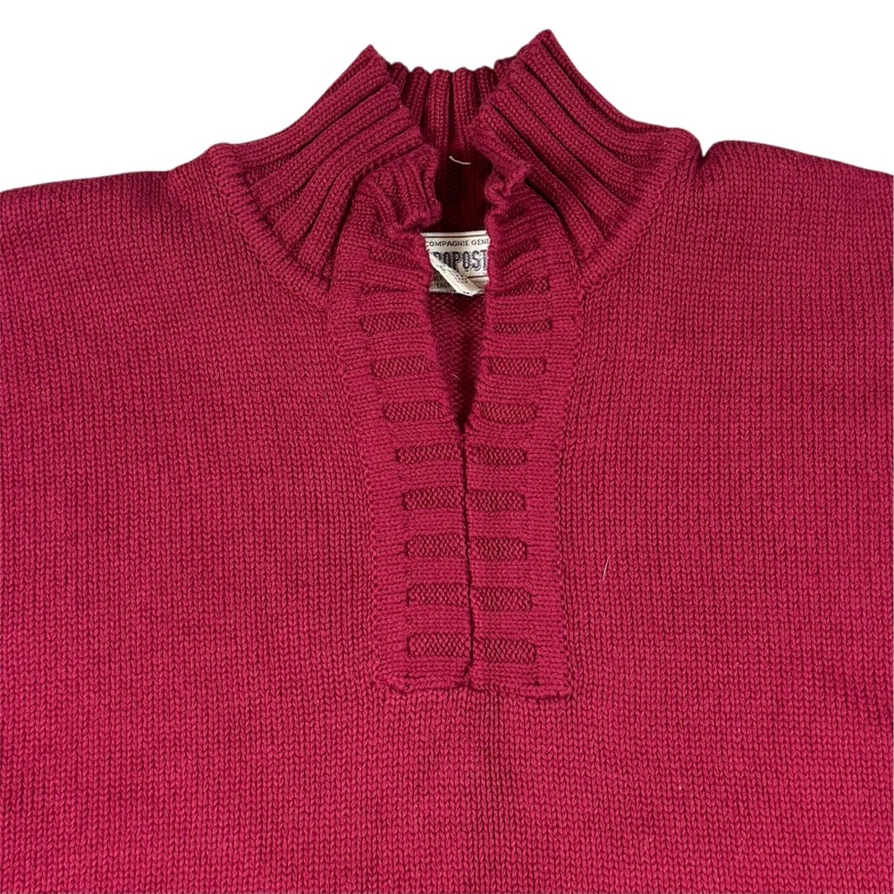 Vintage Compagnie Generale Aeropostale Pullover Sweater Knit Burgundy Mens XL